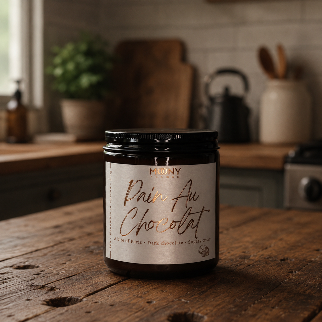 Pain Au Chocolat – Handgjort doftljus med choklad, smördeg & vanilj - Moony Flames