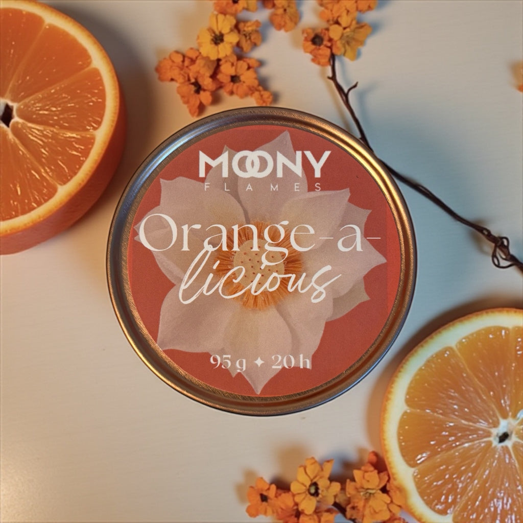 Orange-a-licious – Duftkerze in Metalldose | Handgemacht in Schweden