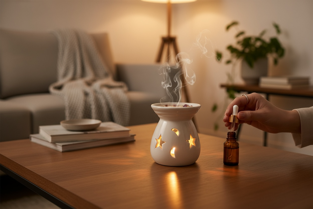 Starlight – aromalampa med månar & stjärnor - 3 olika färger