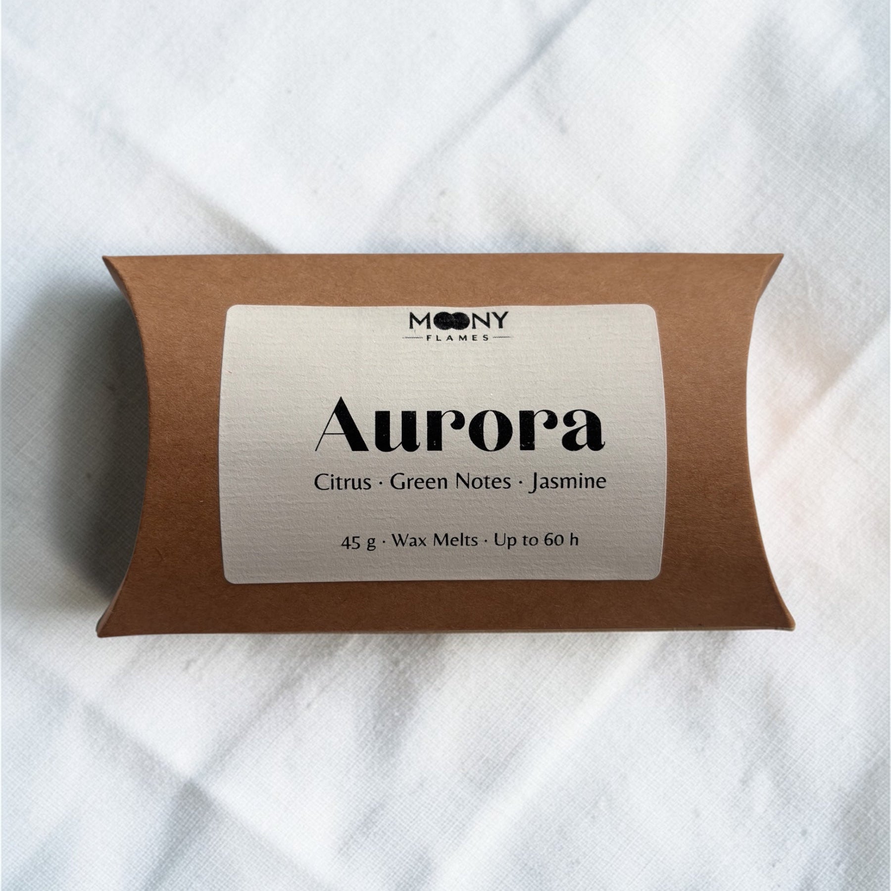 Aurora doftvaxpraliner i kraftförpackning – handgjorda wax melts från Moony Flames