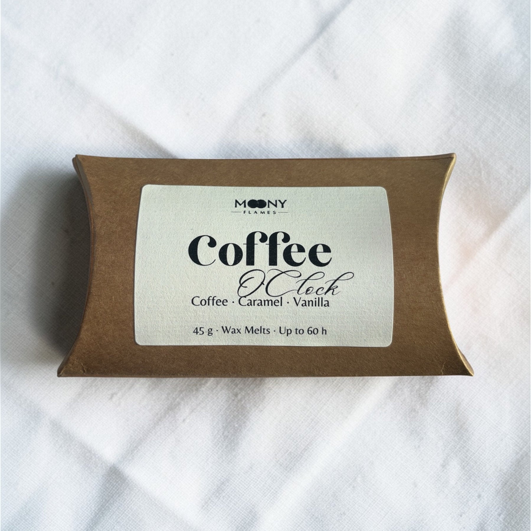 Coffee O’Clock doftvaxpraliner i 45 g förpackning – handgjort doftvax för aromalampa med doft av kaffe, karamell och vanilj från Moony Flames