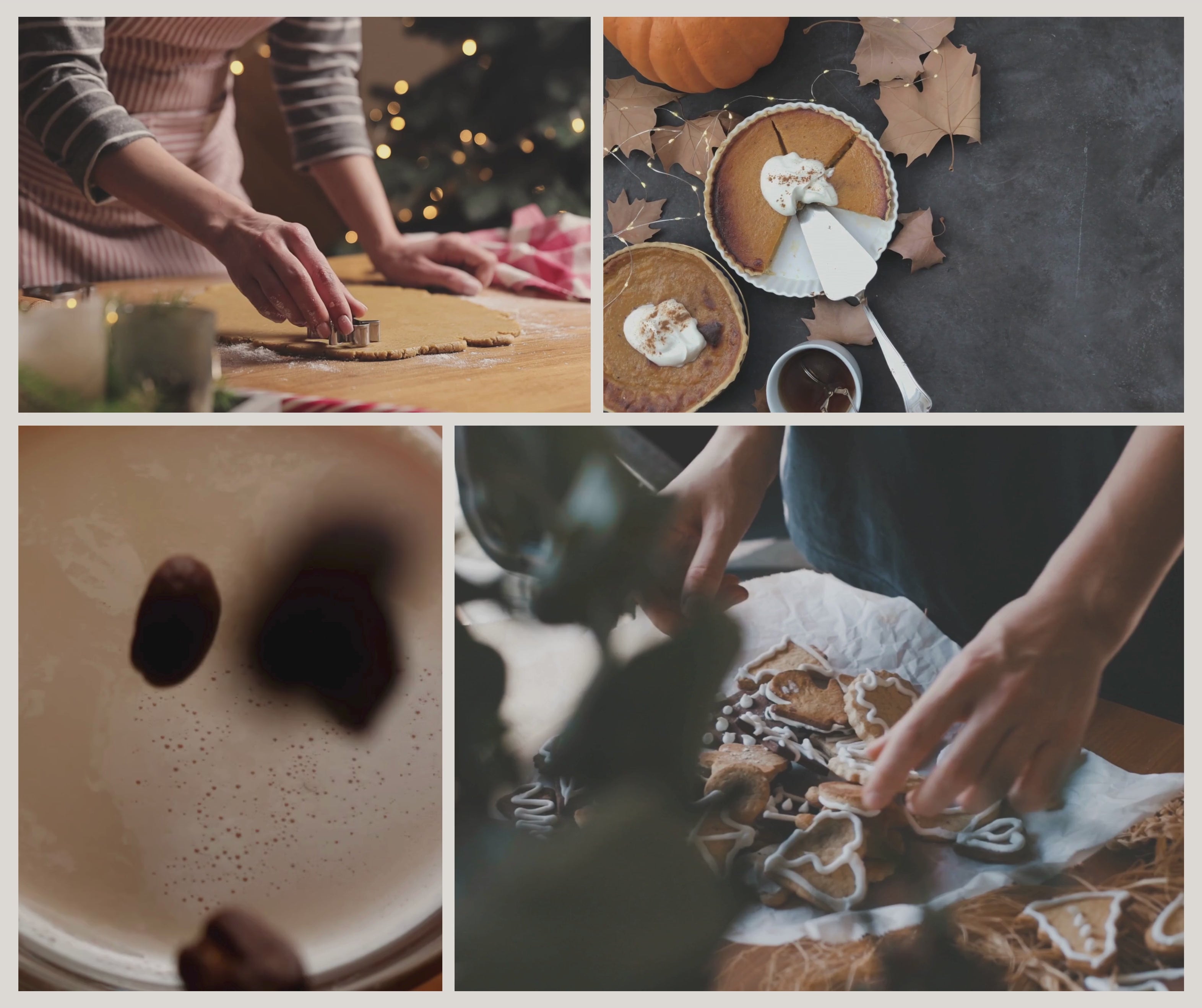 Video som visar hur doftljuset Sweet Moments doftar genom ett kollage med pepparkaksbak, pumpapaj, kaffe och nybakade julkakor. Inspirerar till en varm och mysig julkänsla.